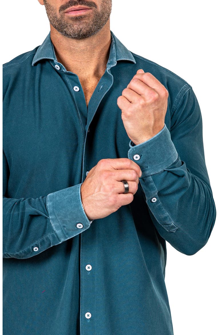 Eins Marthy Contemporary Fit Button-Up Shirt, Alternate, color, GREEN