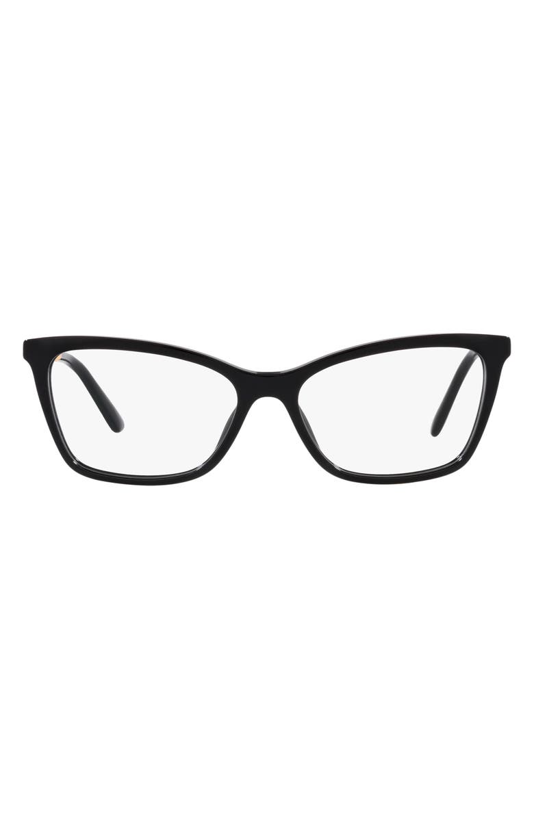Dolce&Gabbana 54mm Rectangular Optical Glasses, Main, color, Black