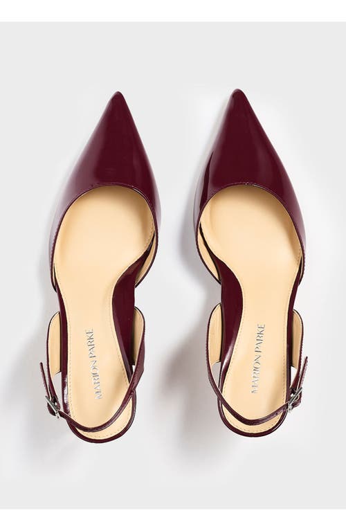 Marion Parke Classic Slingback 70 Pumps Patent In Burgundy