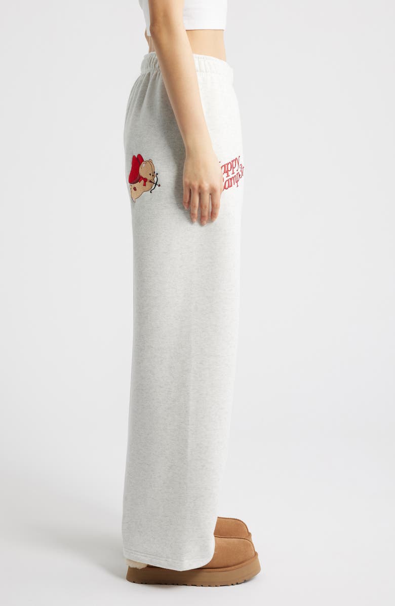 HAPPY CAMP3R Sweet Like Cherry Wide Leg Sweatpants, Alternate, color, Heather Gray