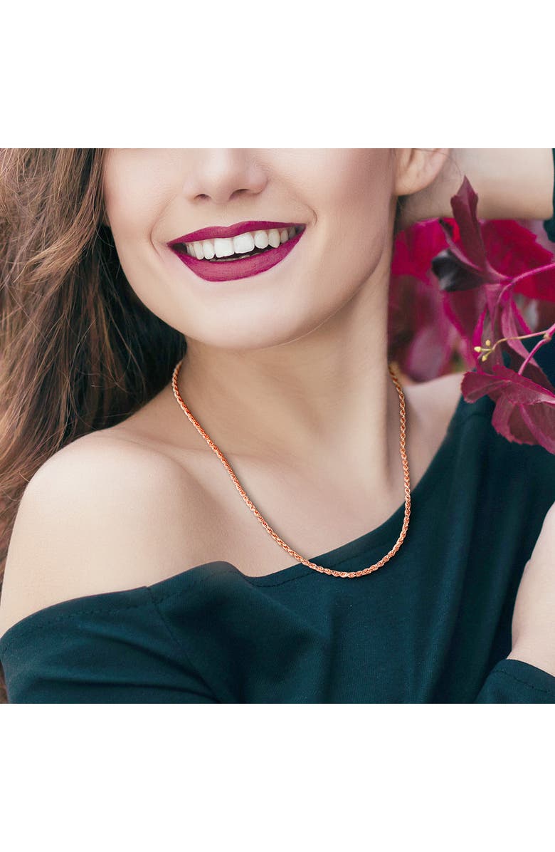 DELMAR 2.2mm Rope Chain Necklace, Alternate, color, Rose