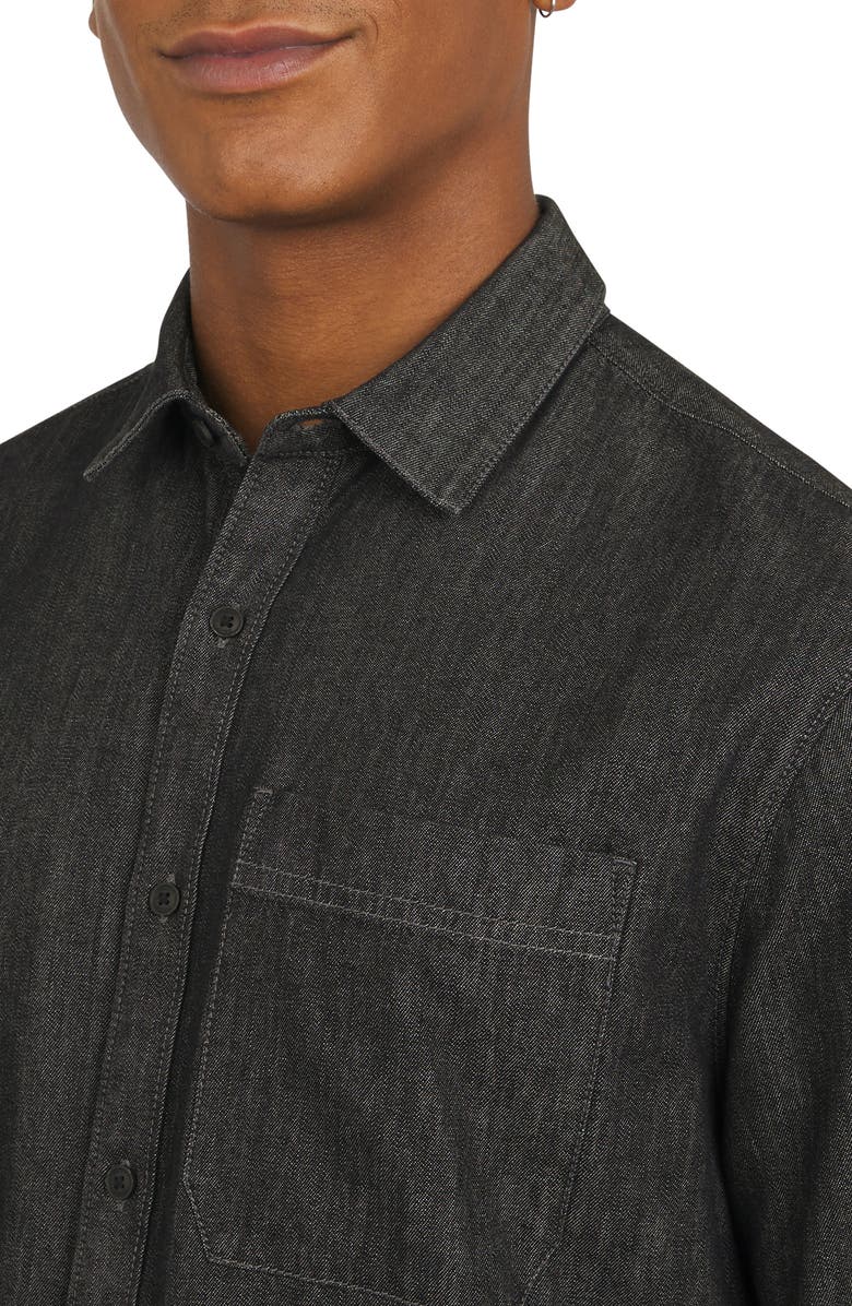 DKNY SPORTSWEAR Kingston Cotton Button-Up Shirt, Alternate, color, Black Denim