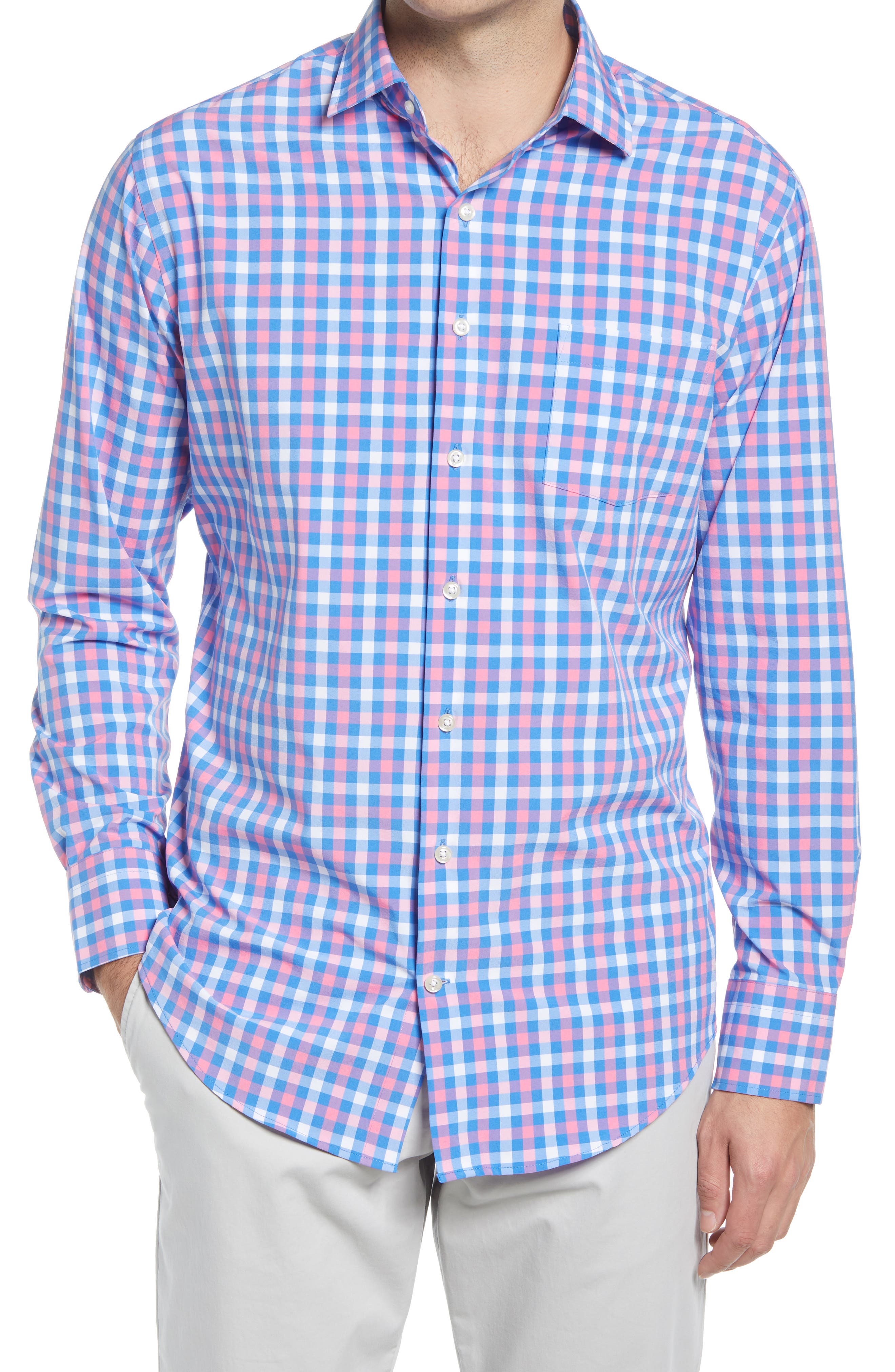 Peter Millar Crown Cool Sardinia Gingham Performance Button-Up Shirt ...