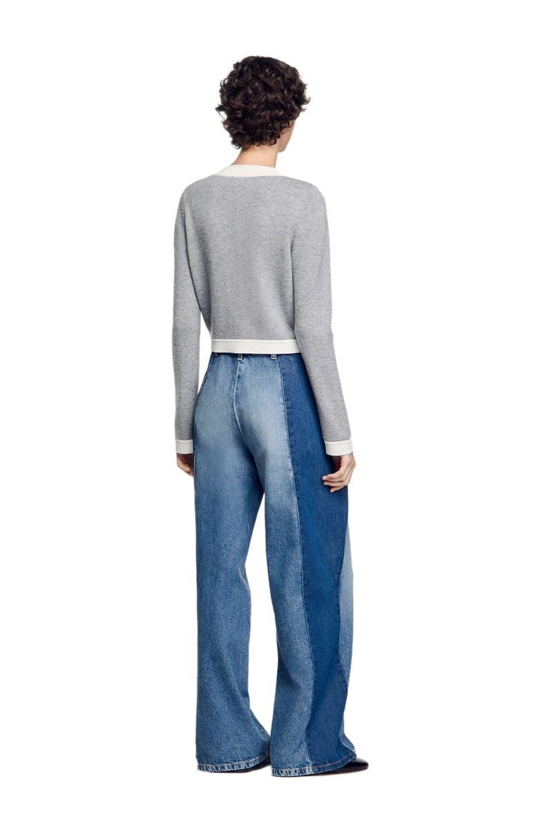 SANDRO Two-tone cardigan, Alternate, color, 