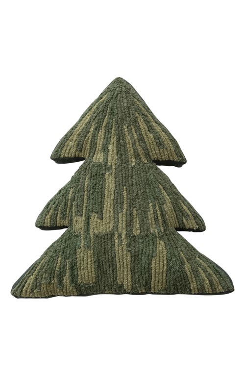 Creative Co-Op Tree Shape Accent Pillow in Green  product