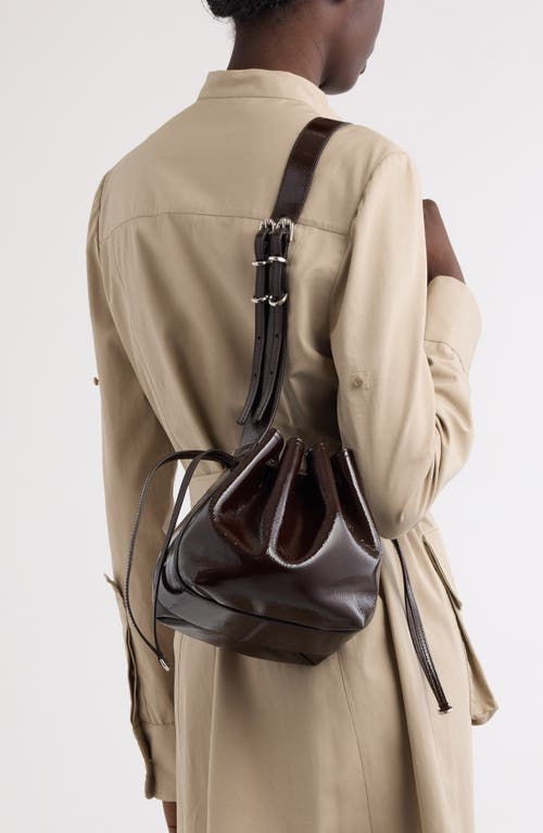 Givenchy Small Pumpkin Drawstring Leather Bucket Bag In Ebony Brown