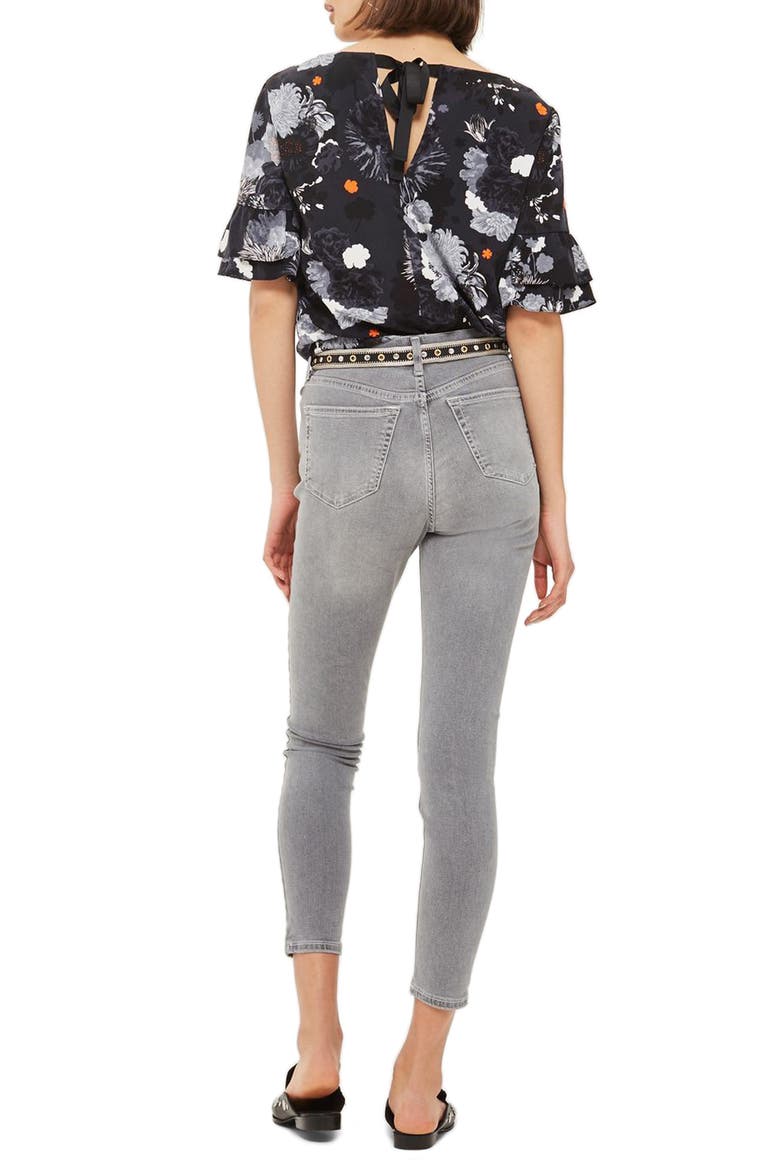 Jamie High Waist Ankle Skinny Jeans, Alternate, color, GREY