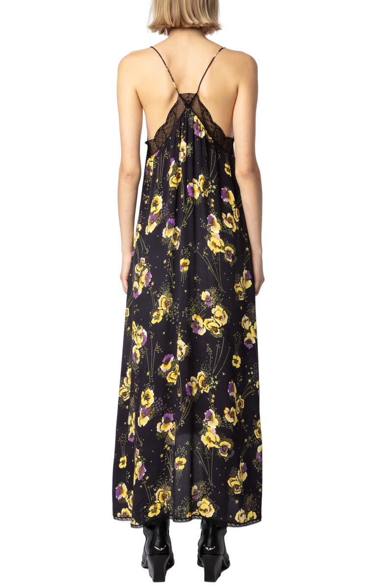 Zadig & Voltaire Risty Yoko Floral Crepe Slipdress, Alternate, color, 