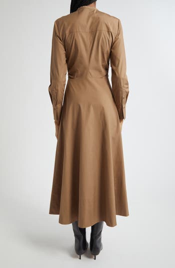 Honora Long Sleeve Stretch Cotton Shirtdress