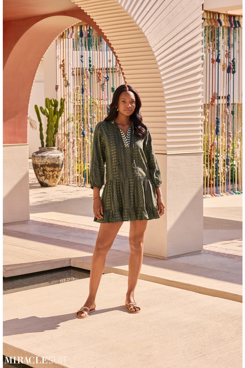 Metallic Jacquard Cover-Up Dress, Alternate, color, NORI