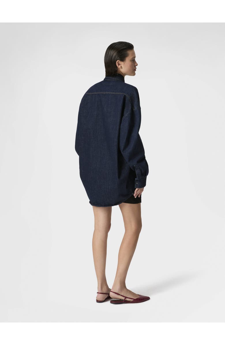 Missoni Cotton Denim Overshirt With Logo Patch, Alternate, color, Green& Brown