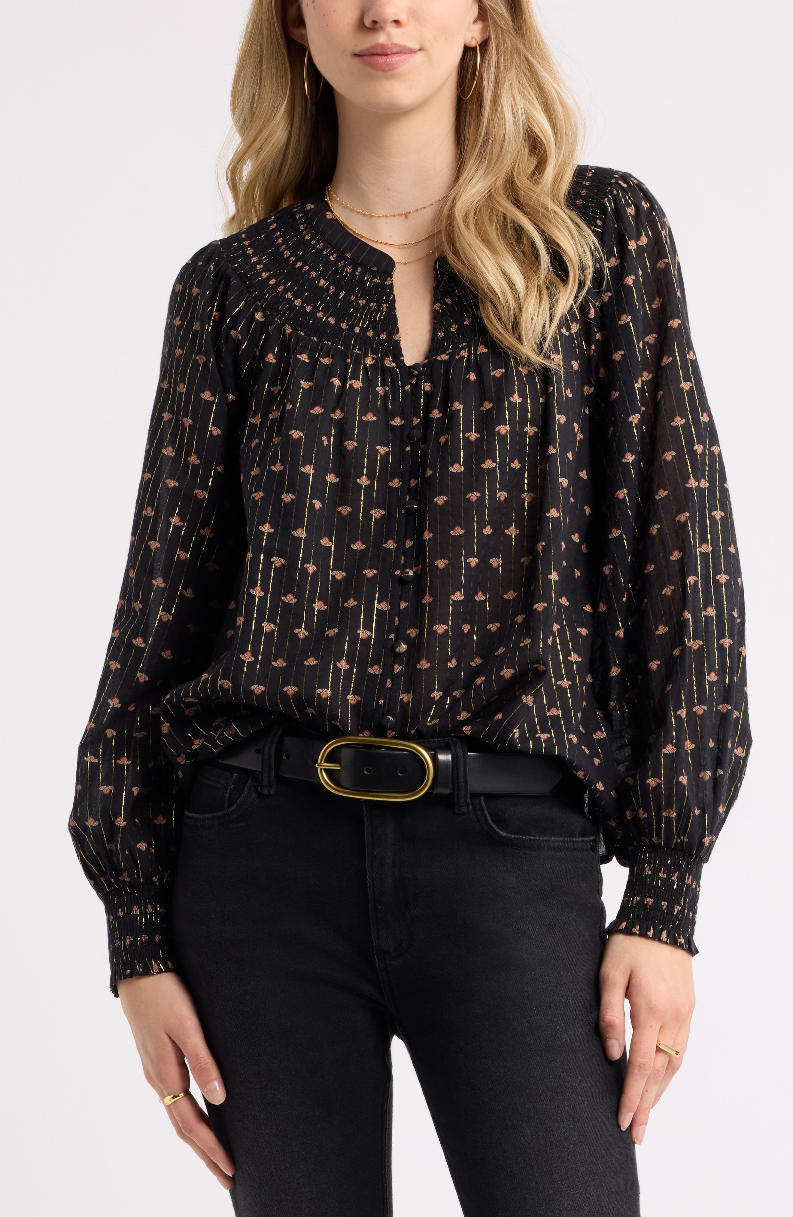 BLACK FOULARD FLOWER