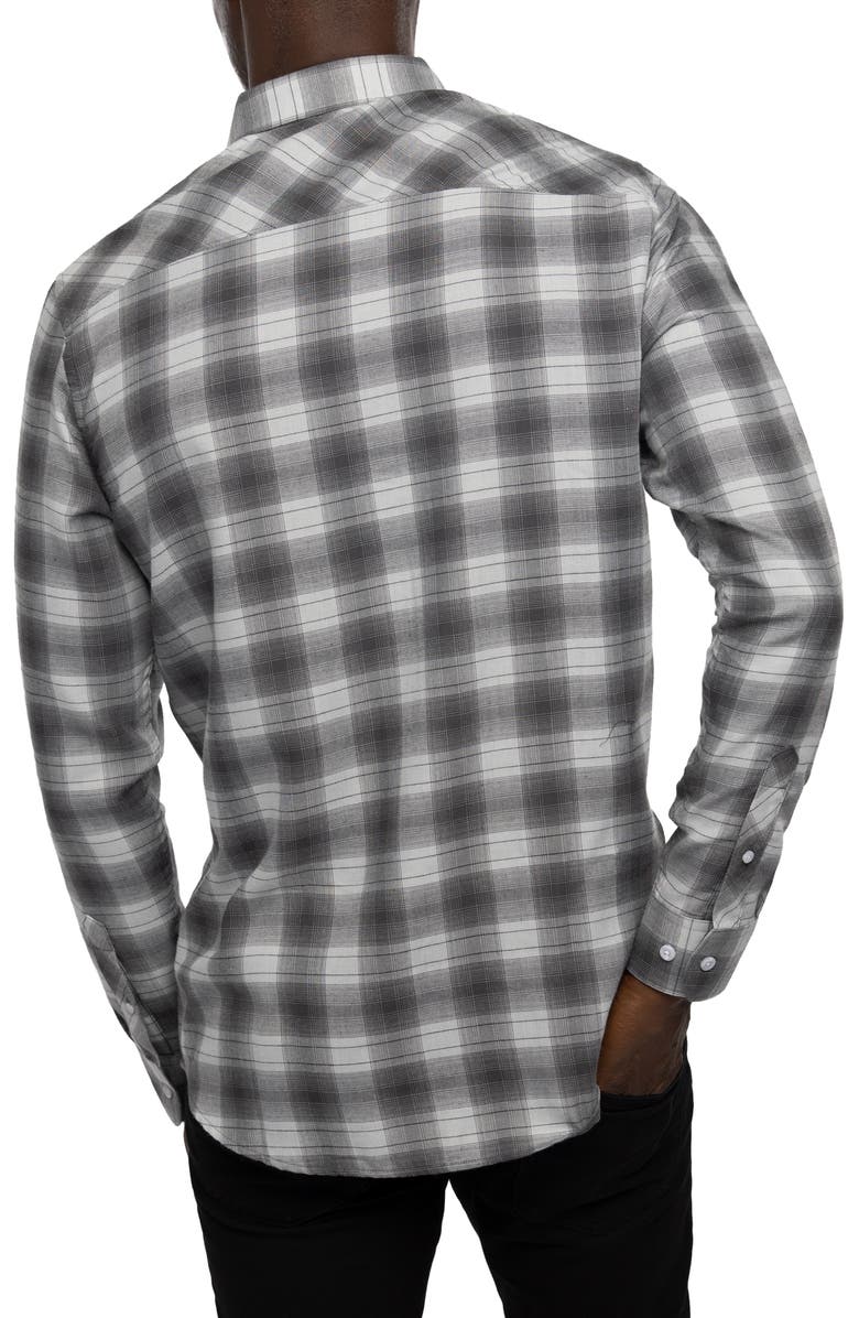 TravisMathew Give It a Try Plaid Button-Up Shirt, Alternate, color, Heather Grey
