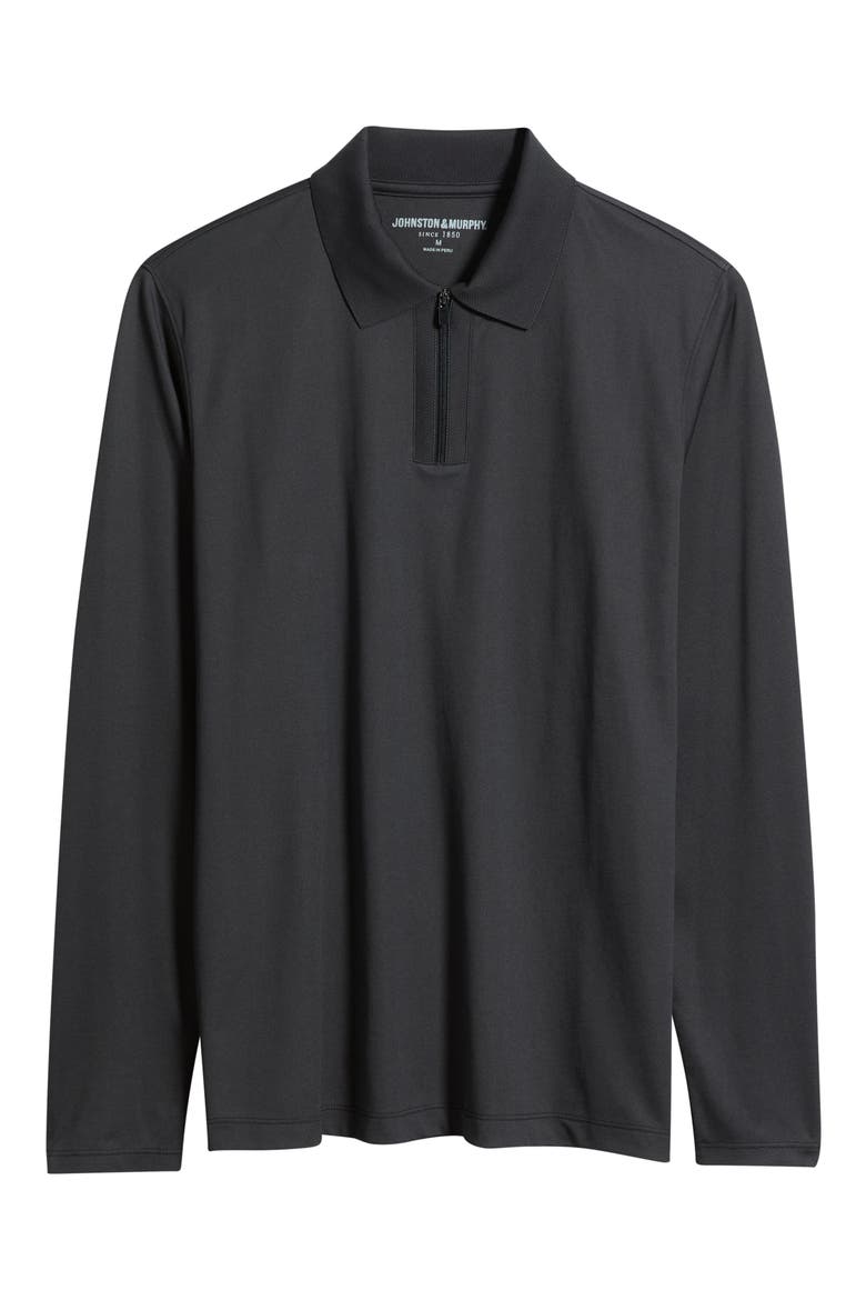 Cochran Long Sleeve Zip Polo, Main, color, BLACK