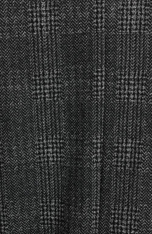 Wit & Wisdom Plaid Open Front Blazer In Charcoal Black
