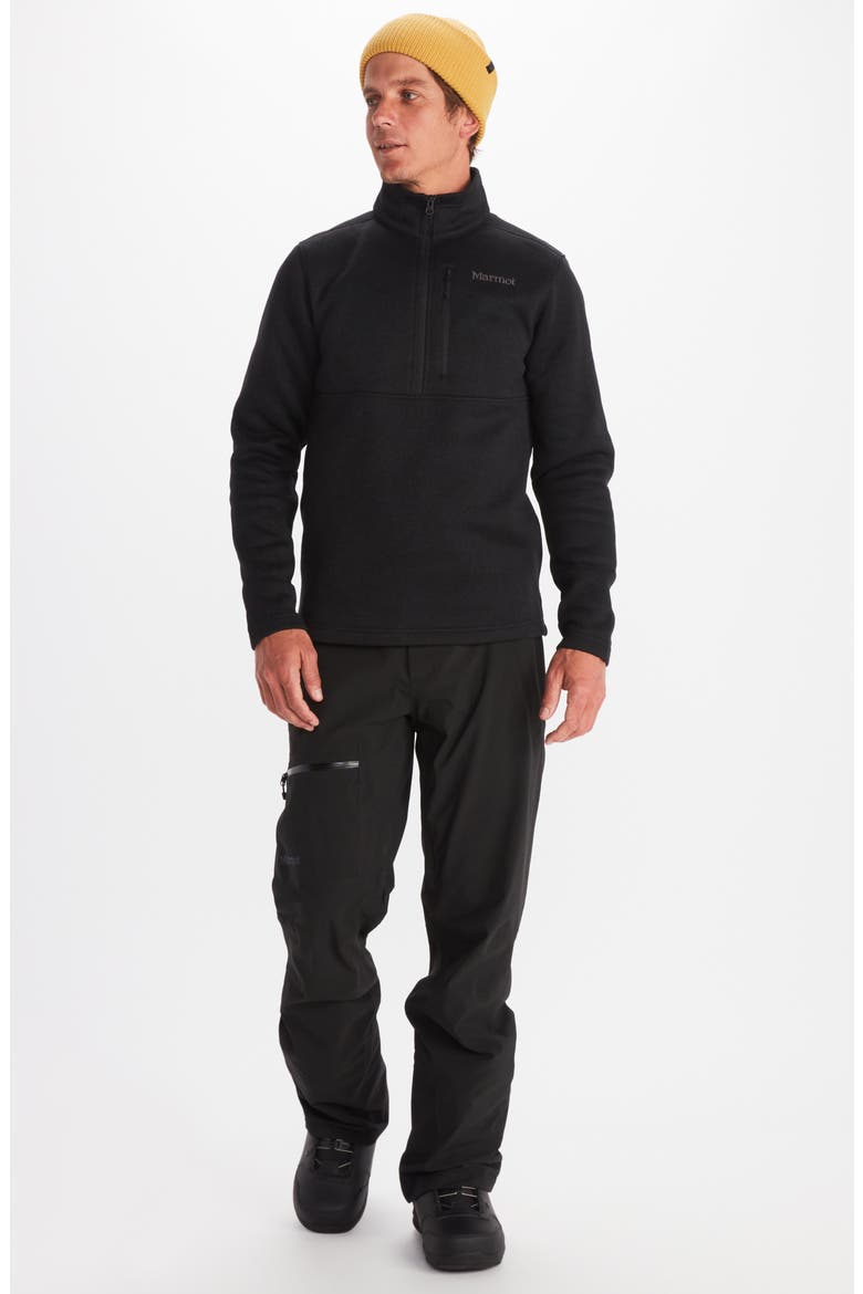Drop Line Half Zip Fleece Jacket, Alternate, color, BLACK
