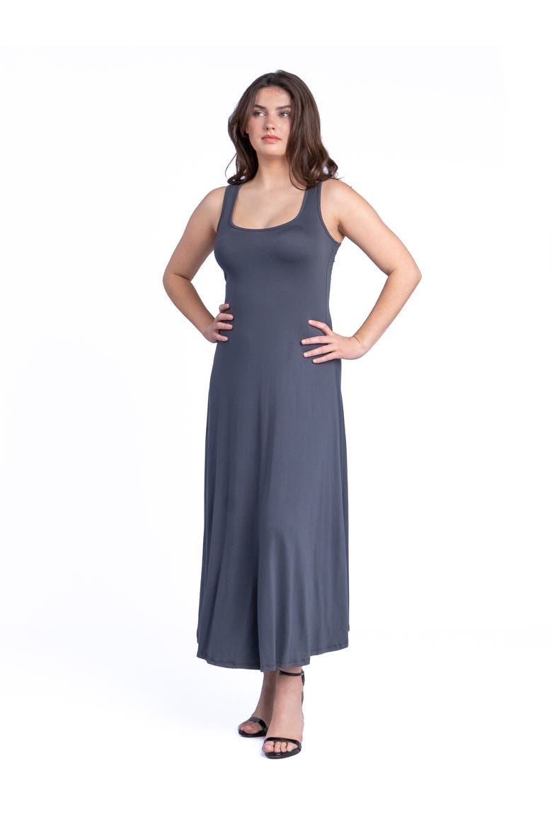 Slim Fit A-Line Sleeveless Maxi Dress, Alternate, color, Grey