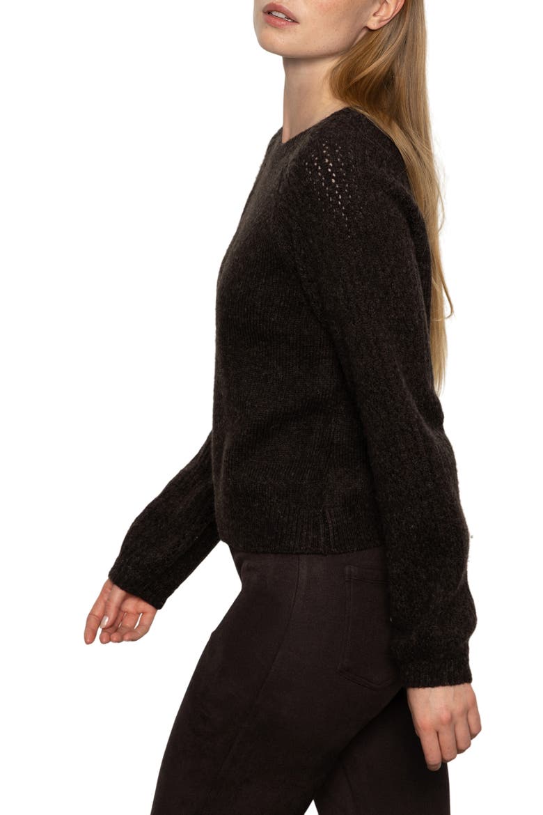 Cozy Moment Pointelle Sleeve Detail Sweater, Alternate, color, SEMI SWEET