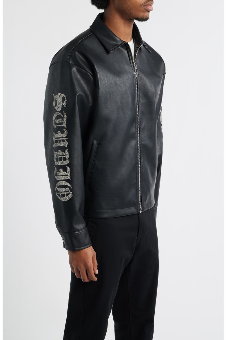 Faux Leather Jacket, Alternate, color, BLACK FADE