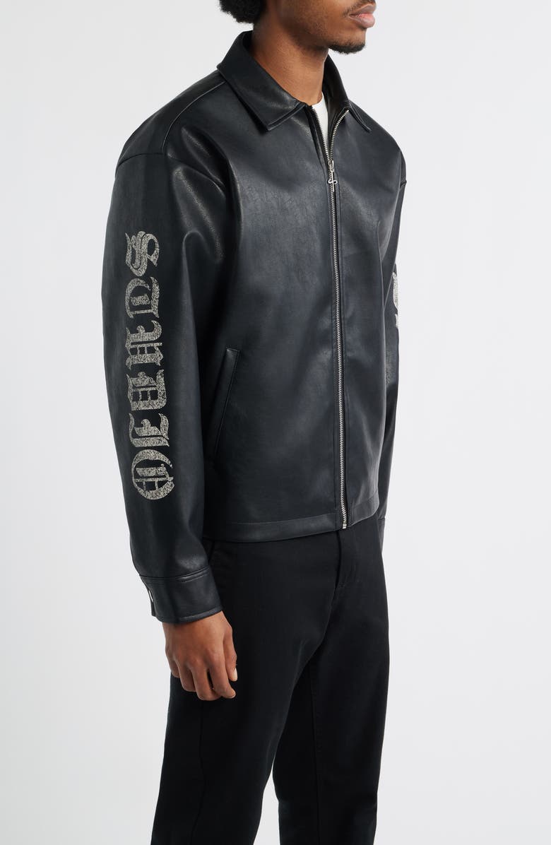 SANTO STUDIO Faux Leather Jacket, Alternate, color, Black Fade