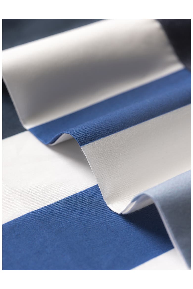 Awning Stripe Cotton Sateen Sheet Set, Alternate, color, BLUE