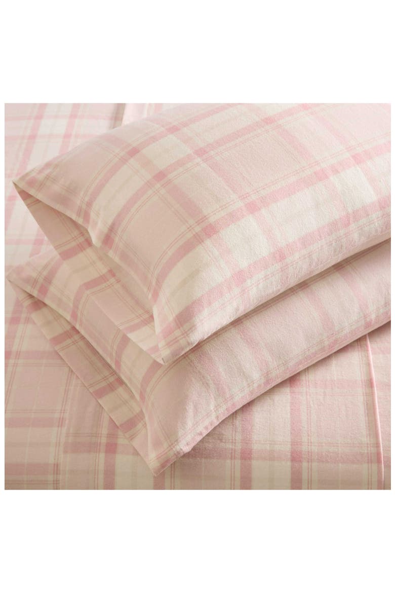 Mulholland Plaid Cotton Sheet Set, Alternate, color, MAUVE PINK