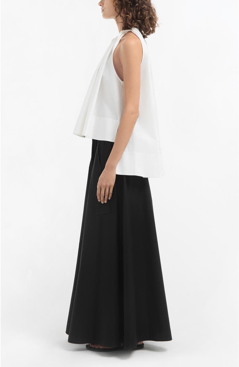 CO Parachute Skirt in Cotton Sateen, Alternate, color, Black