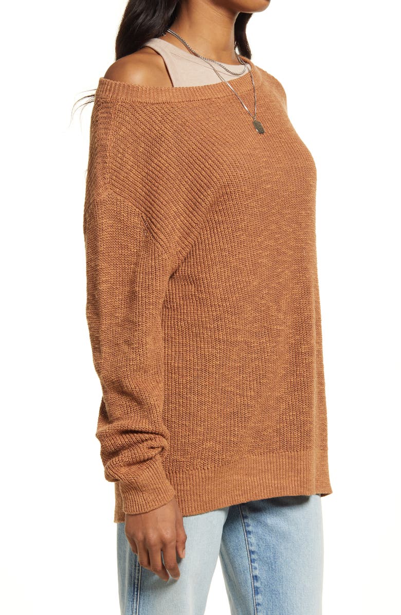 Treasure & Bond Women's Off the Shoulder Linen Blend Sweater, Alternate, color, 
