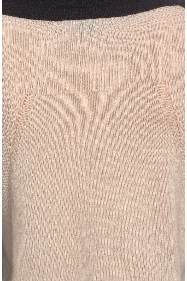 Colorblock Turtleneck Sweater, Alternate, color, HEATHER KHAKI/ BLACK