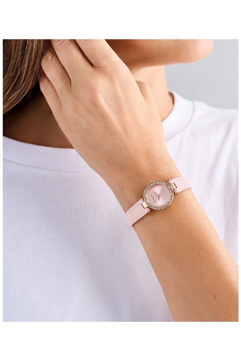 Jolyye Leather Strap Watch, 24mm, Alternate, color, PINK