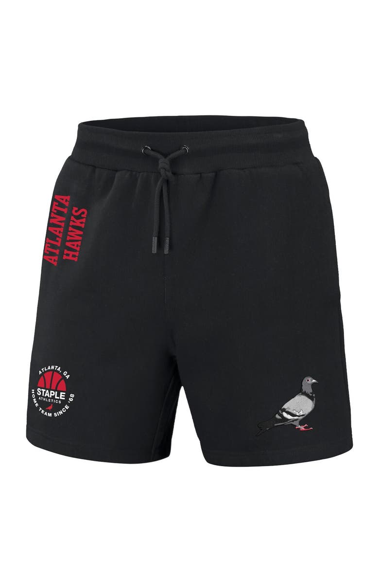 STAPLE Men's NBA x Staple Black Atlanta Hawks Home Team Shorts, Alternate, color, Black