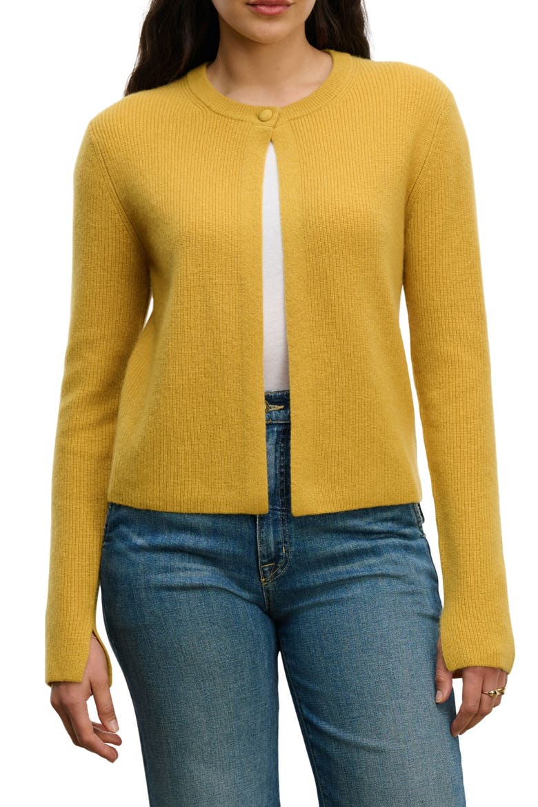 Tina Cashmere Cardigan, Main, color, MUSTRD YLW