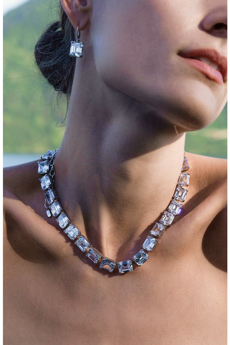 Coconut Glow Necklace, Alternate, color, Sliver & Crystal Clear