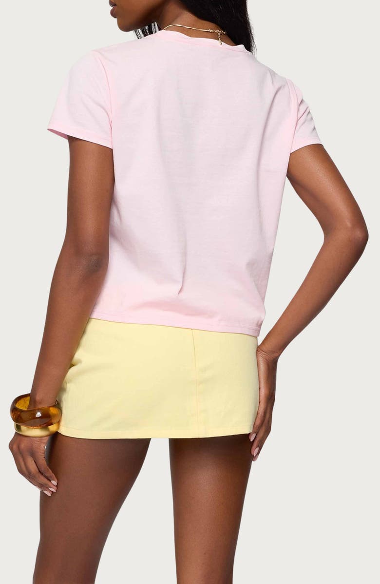 EDIKTED Ocean's Calling Coastal Cotton Graphic T-Shirt, Alternate, color, Light-Pink