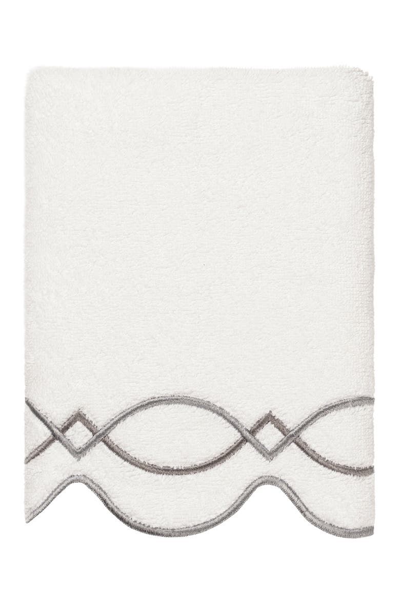 6-Piece Diamond Chain Embroidered Turkish Cotton Towel Set, Alternate, color, WHITE/ GRAY