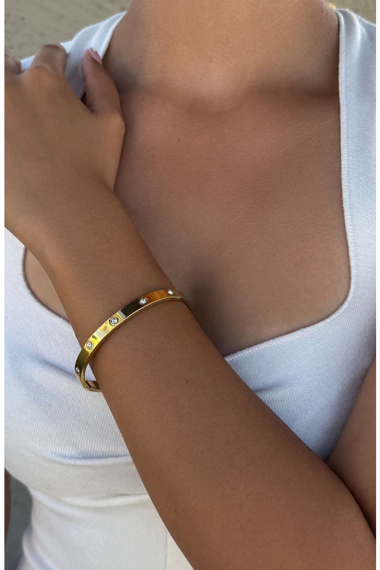 CZ Bangle Bracelet, Alternate, color, GOLD