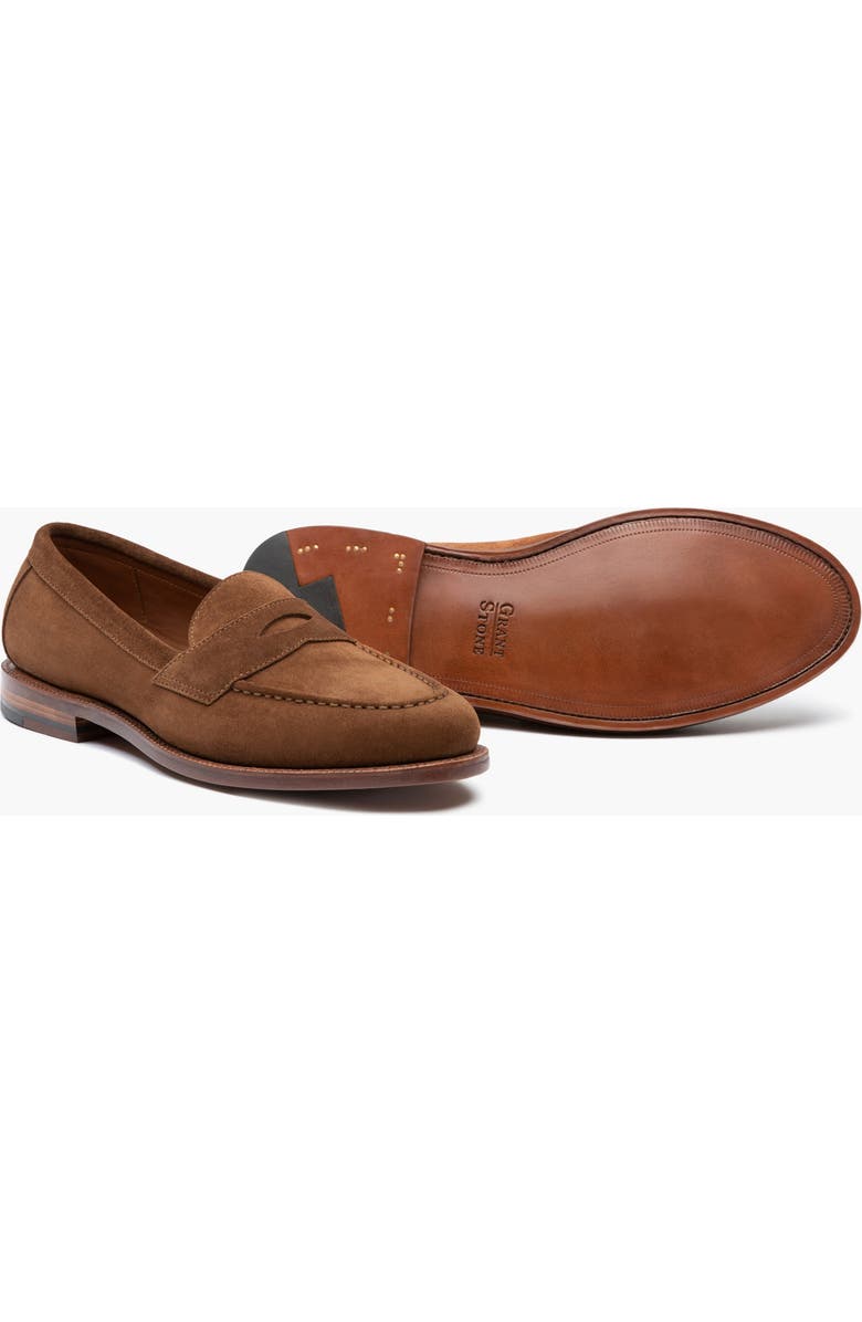Grant Stone Traveler Penny, Alternate, color, Bourbon Suede