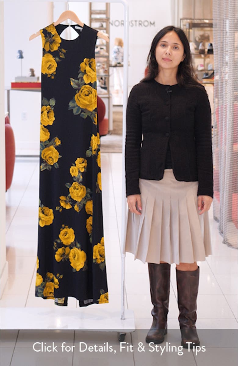 Delora Floral Open Back Body-Con Maxi Dress, sales video thumbnail