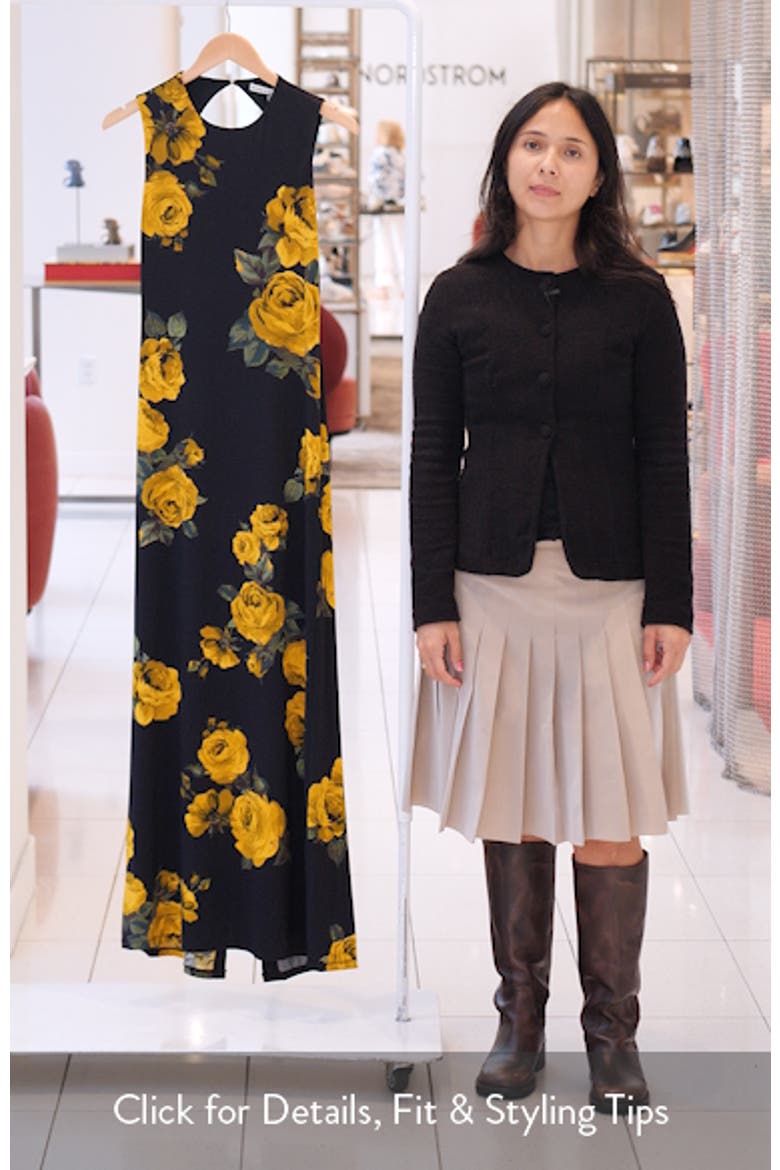 alice + olivia delora floral open back maxi dress reviews Alice + Olivia Delora Maxi Dress, 0 / Black