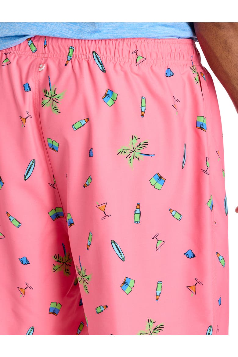 Big & Tall Beach Party Swim Trunks, Alternate, color, PINK MULTI