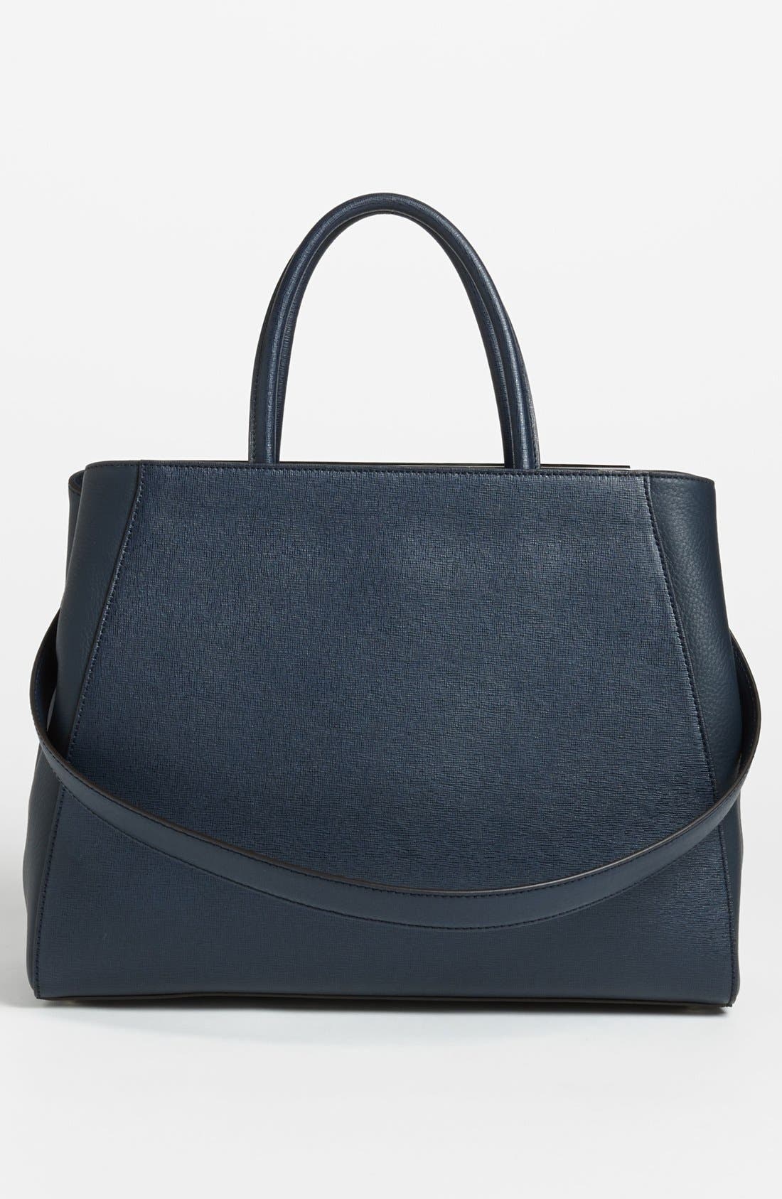 '2Jours Elite' Leather Shopper, Alternate, color, BLACKBOARD