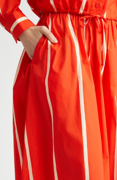 Marimekko Buklee Puhveli Cotton Maxi Skirt In Bright Red/light Yellow