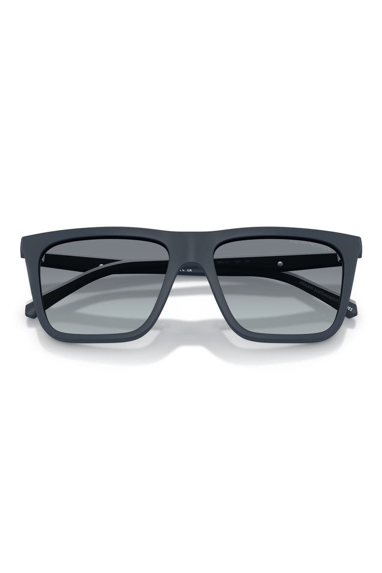 56mm Clip-On Style Square Sunglasses, Alternate, color, MATTE BLUE / CLEAR