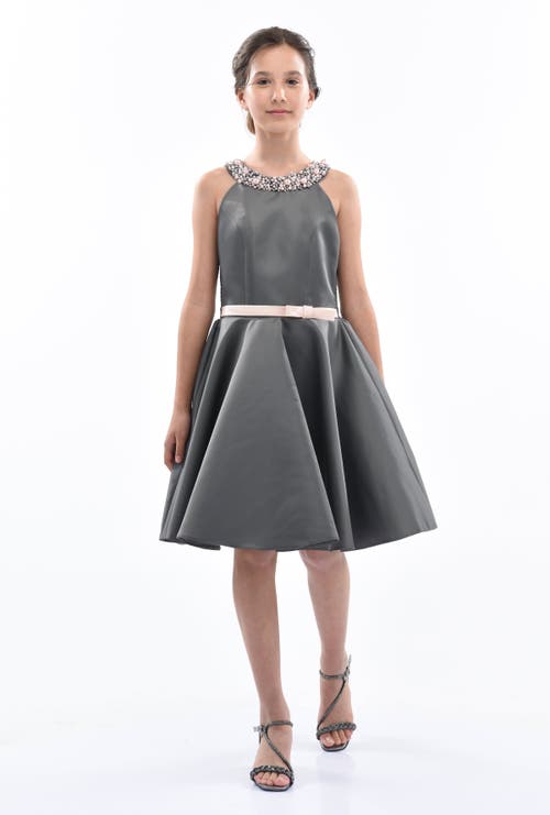 Tulleen Cardona Pearl-embellished Dress In Grey