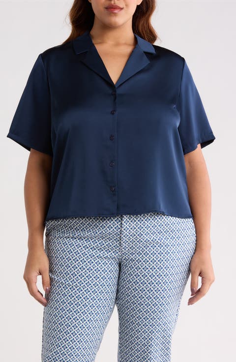 Satin Camp Shirt (Plus)