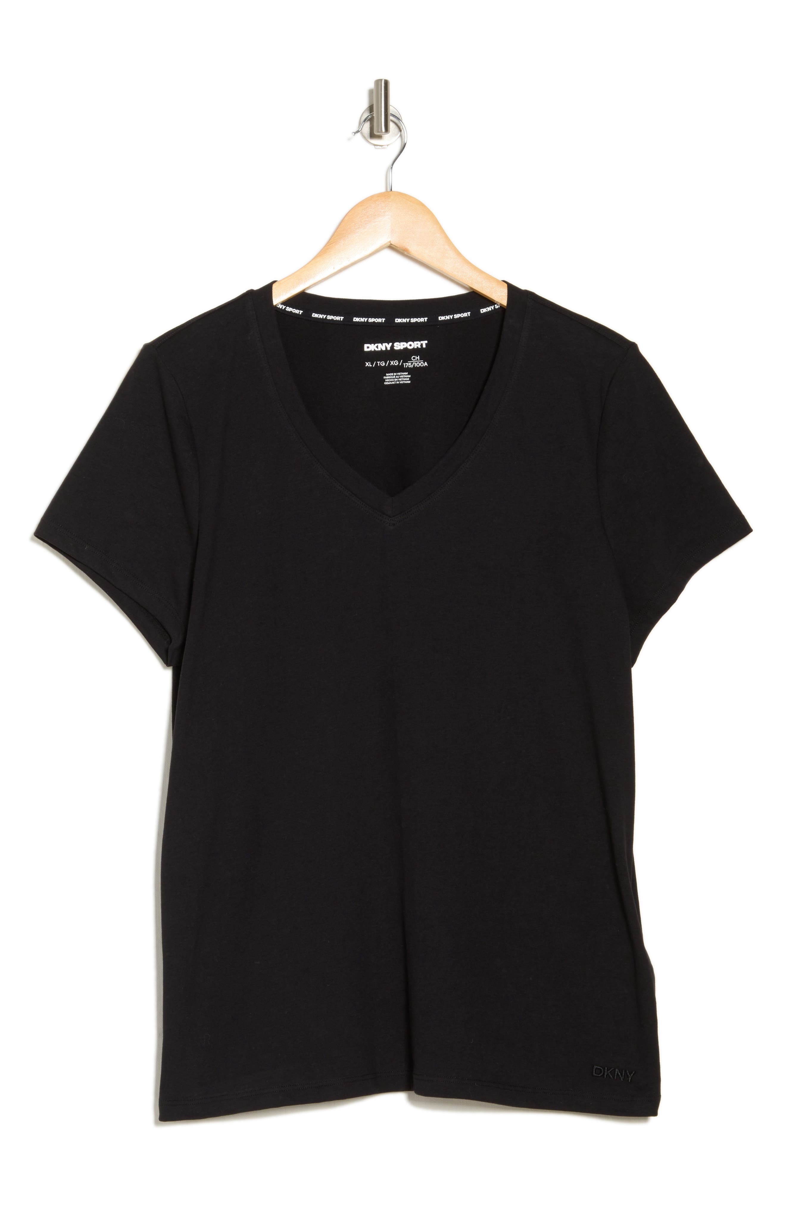 DKNY Embroidered Logo V-Neck T-Shirt