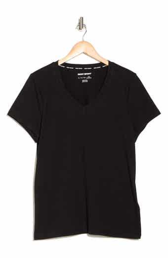 DKNY Embroidered Logo V-Neck T-Shirt