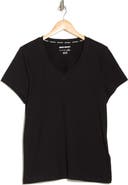 DKNY Embroidered Logo V-Neck T-Shirt