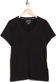 DKNY Embroidered Logo V-Neck T-Shirt
