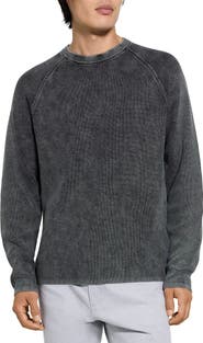 Theory Washed Crewneck in Cotton Sweater